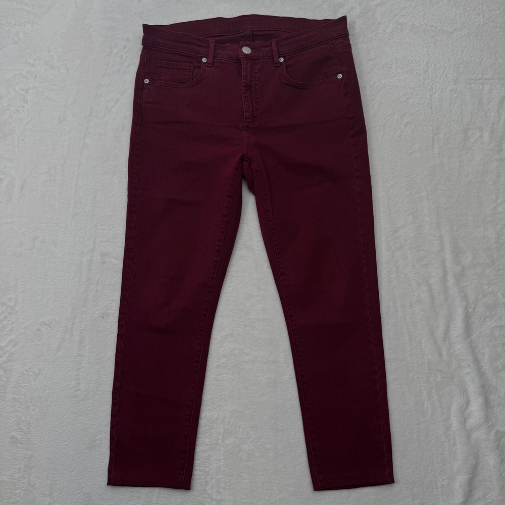 LOFT Jeans Womens 6 28 Burgundy Modern Skinny Slim Pocket Mid Rise Stretch Denim